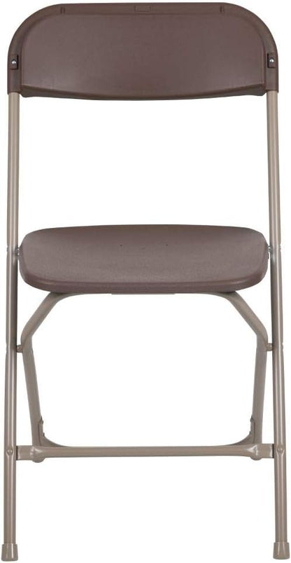 2 Pack 650LB Flash Furniture Hercules Series Plastic Folding Chair - Brown - Weight Capacity Comfortable Event