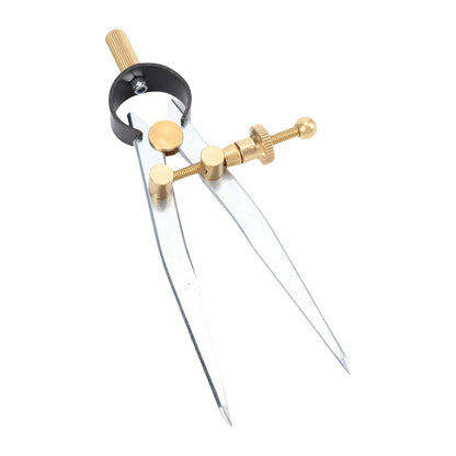 YUEHISY Spring Wing Divider Caliper, 4in Drafting Compass with Leather Creaser, Adjustable Lockable Tool, for Geometry Craft Work