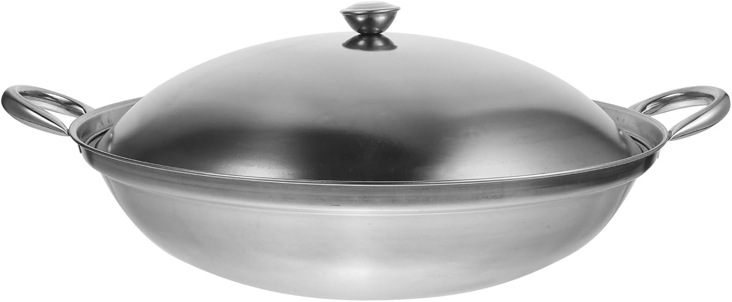 Stainless Steel Seafood Pot with Handle, Cooking Pot, Steel Frying Pan for Noodle and Ramen