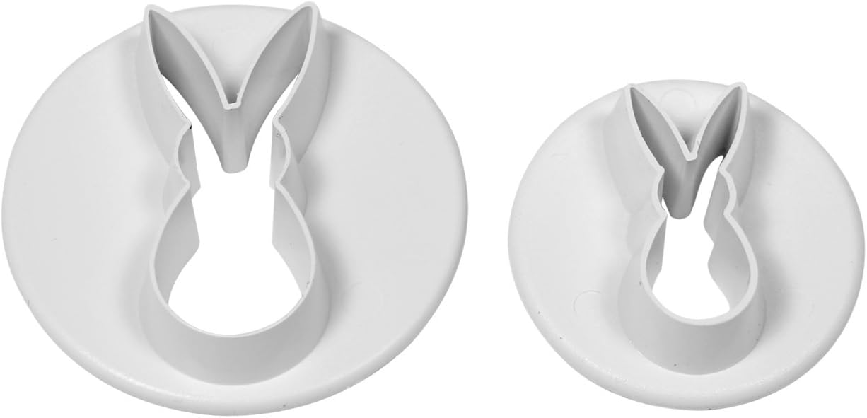 PME Rabbit Cutters, Small and Large Sizes, Set of 2, White