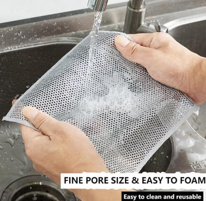 Poshzon Cleaning Cloths, Hevito Multipurpose Wire Miracle Dishwashing Rags for Wet and Dry (10 Pcs)