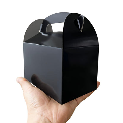 HKLMRO 35 PCS Party Treat Boxes Black Candy Cookies GiftBox DIY Portable Favor Bags Snack Goodie Cardboard Gable Perfect for Kids Birthday Halloween Wedding Baby Shower Easter Supplies Decoration