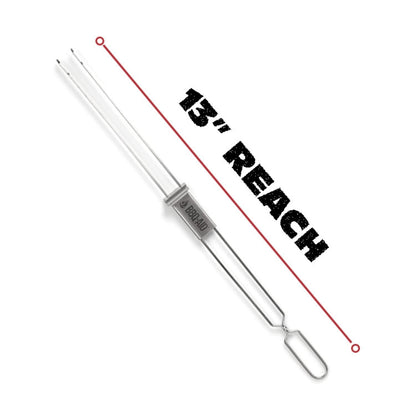 BBQ-AID Premium Barbecue Metal Skewers for Kabobs with Quick Release - Double Pronged, Stainless Steel Metal Skewer for Grilling - Shish Kabob Sticks, Veggies & More