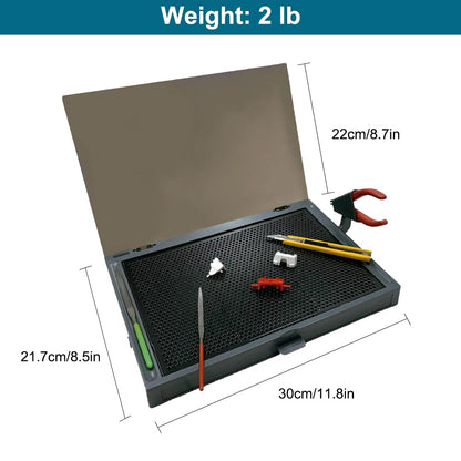 Gundam Model Kit Tools, Portable Worktable for Model Building, Work Table with Movable Drawer, Pliers Rack, Display Version, Dual Craft Cut Mat, Suitable for Cut and Grind Assembly,KJ018