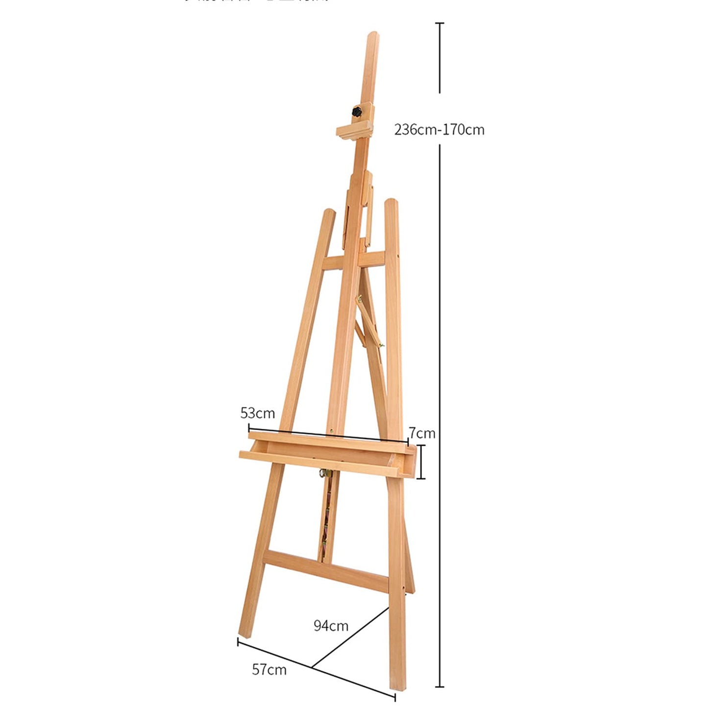 Tripod Easel Adjustable Wood Artist Easel for Painting Wooden A-Frame Studio Easel Large Art Easel with Canvas Holder Easy Folding