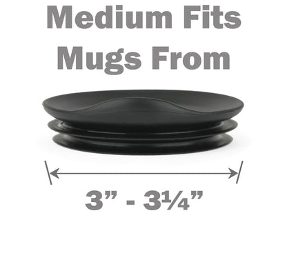 Porta Via Reusable Silicone Coffee Cup Lid - Medium Size, Black