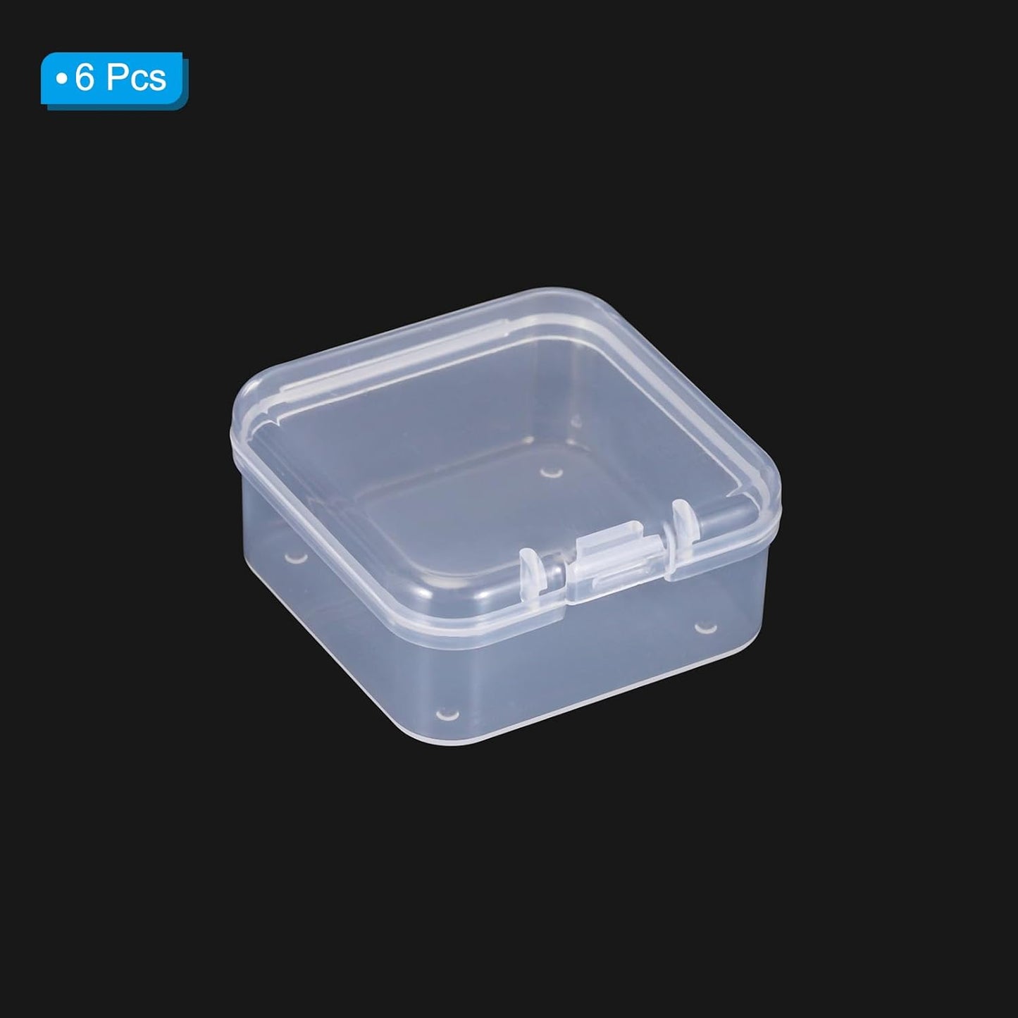 PATIKIL Clear Storage Box, 4.5x4.5x2.5in, 6Pack Stackable Plastic Organizer Container for Bead Jewelry Art