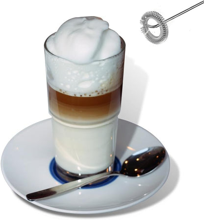 Cuisinox Electric Milk Frother, Handheld Stainless Steel Battery Powered Foam Maker for Coffee, Frappe, Latte