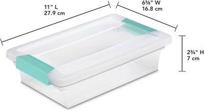 Sterilite 30-Pack Clip Box | Stackable Clear Plastic Bins with Latching Lids for Arts & Crafts Storage