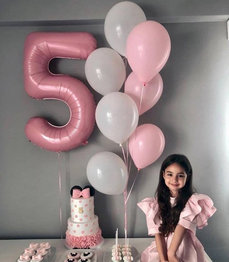 Pearlescent Pink Number 3 Balloon - 40 Inch for 3rd Birthday Celebration | Perfect for Girls and Boys