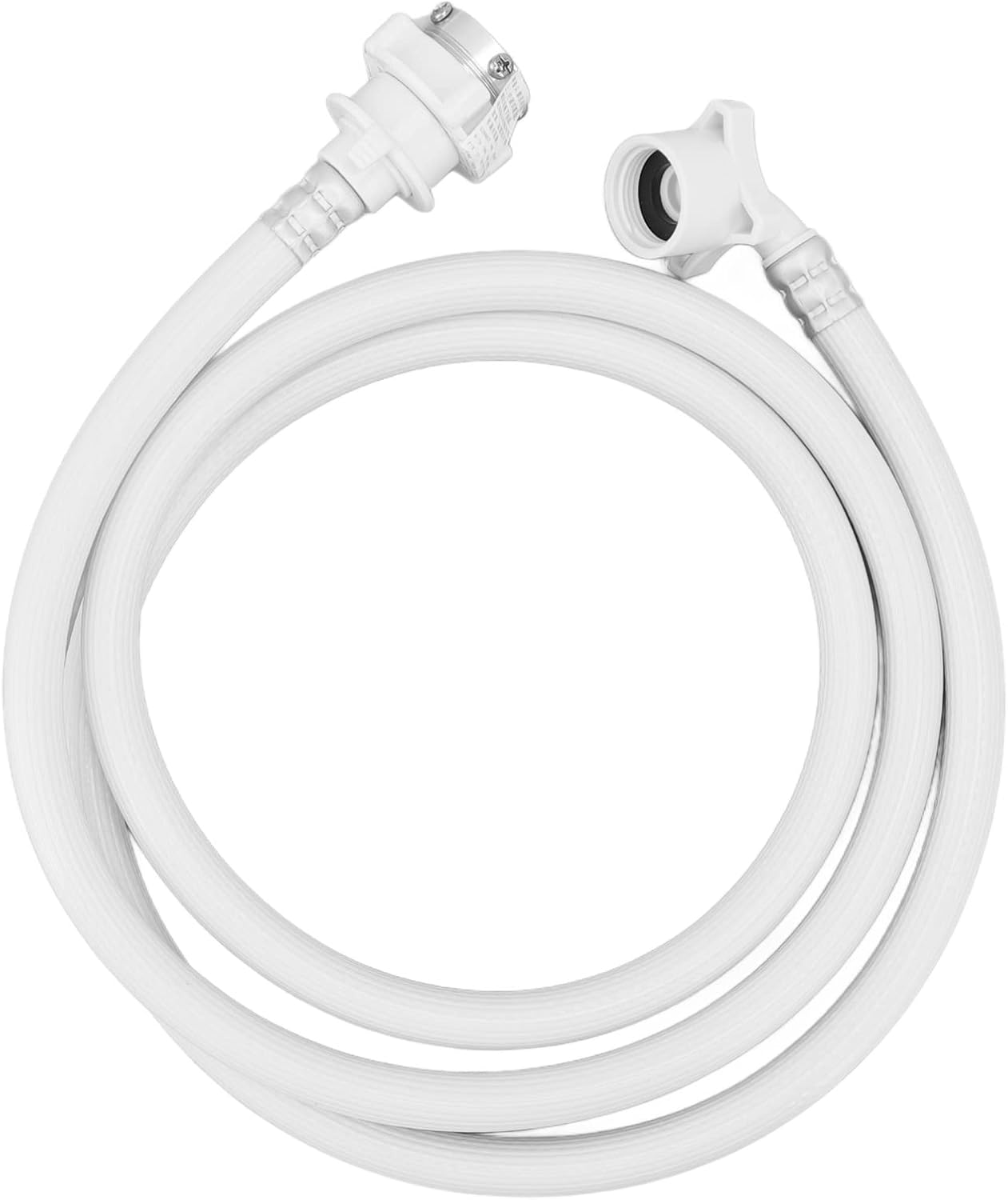 Washing Machine Water Inlet Hose, Double Buckle Fixation G3/4 Thread Soft PVC Hoses with Metal Connector (2m)