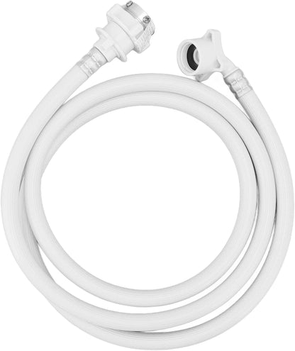 Washing Machine Water Inlet Hose, Double Buckle Fixation G3/4 Thread Soft PVC Hoses with Metal Connector (2m)