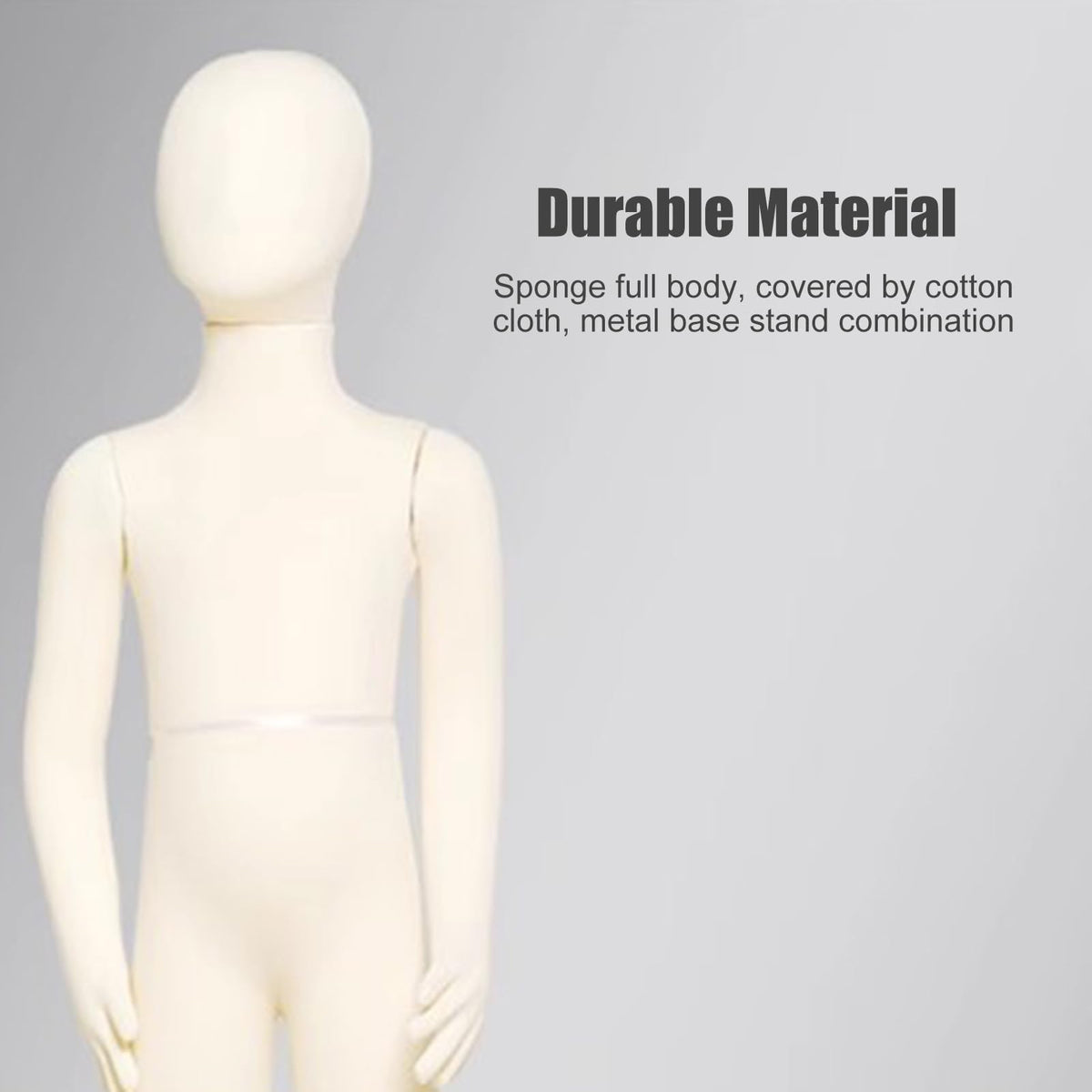 Child Mannequin Full Body Dress Form with Square Base - Detachable Sewing Dummy for Boutique Display, Ideal for 6-Year-Olds Clothing Fittings & Retail Showcases, Perfect for Tailors and Desi