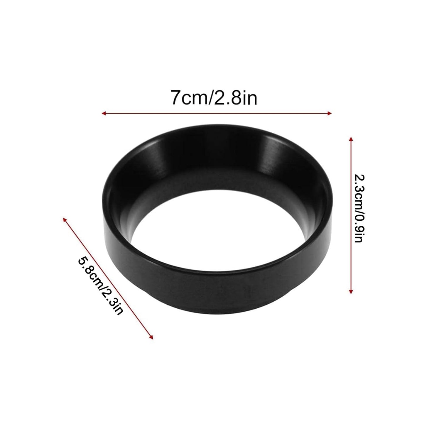 Fdit Espresso Dosing Funnel, Aluminum Coffee Dosing Ring Replacement for 58mm Portafilters (Black)