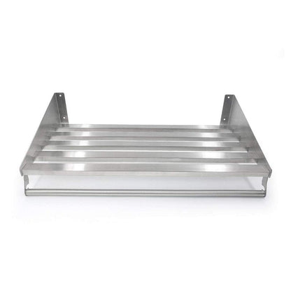 Mecete 304 Stainless Steel Standard Wall Shelf, Cookware Storage Organizer, Kitchen Wall Pot Pan Rack,With 6 Hooks, Capacity 60 lb (39.3" x 11.5"-hang)