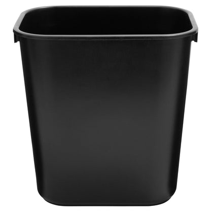 Rubbermaid Commercial Products FG295500BLA Rubbermaid Commercial 295500BK Deskside Plastic Wastebasket, Rectangular, 3 1/2 gal, Black