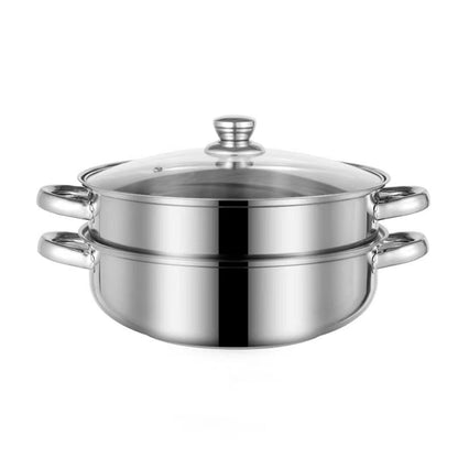 Steamer for Cooking, 5.0 Quarts Stainless Steel Steamer Pot, 2-Tier Food Steam Pots with Lid for Cooking Vegetables, Seafood, Soups, Stews and Pasta, 11 x 6.1 inch