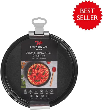 Tala Performance 20cm Springform Round Cake Tin, Professional Gauge Carbon Steel with Non-Stick Coating