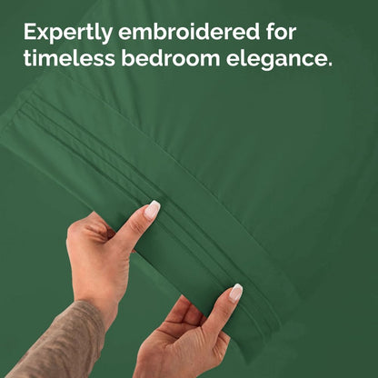 Skiennix Body Pillowcases Set of 2 | Soft 20x54 Long Pillow Covers for Side Sleepers - Wrinkle-Free, Machine Washable in Emerald Green