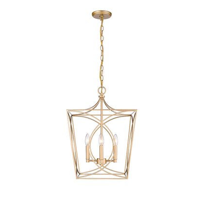 ML Lighting Tracy - 4 Light Pendant-21.9 Inches Tall and 15.87 Inches Wide-Painted Modern Gold Finish -Traditional Installation