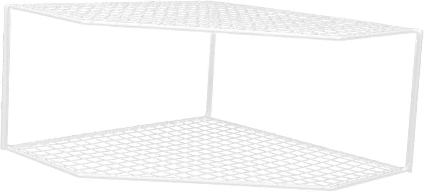 ARTIBETTER 2-Tier Iron Countertop Organizer, White Spice Rack, 20 in L x 8 in W x 5 in H, Lightweight and Portable