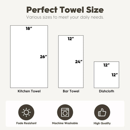 12x12 Inch Set 2 Artoid Mode Grey Dahlia Floral Kitchen Dish Cloths, Quick Dry Microfiber Dishcloths for Kitchen
