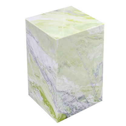 Luxury Marble Side Table,Square End Table for Modern Sofa and Bed, Living Room, Sofa, Bedroom(Fende Green)