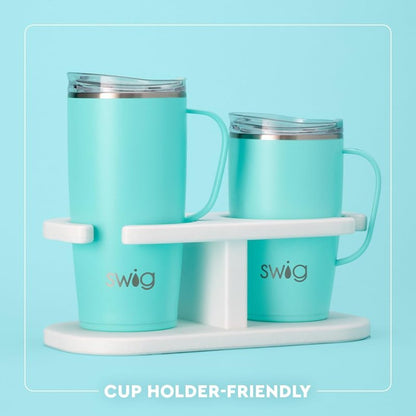 Swig Life 22oz Travel Mug, Insulated Tumbler with Handle and Lid, Travel Coffee Mug, Cup Holder Friendly, Stainless Steel 22 oz Tumbler, Reusable Insulated with Lid (Saturdays in Gainesville)