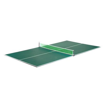 Hathaway 9 ft Quick Set Table Tennis Conversion Top – Regulation Sized, Foldable, Durable Engineered Surface, Protection Pads – Indoor Ping Pong Table Topper for Pool Table w/Net & Posts – Green