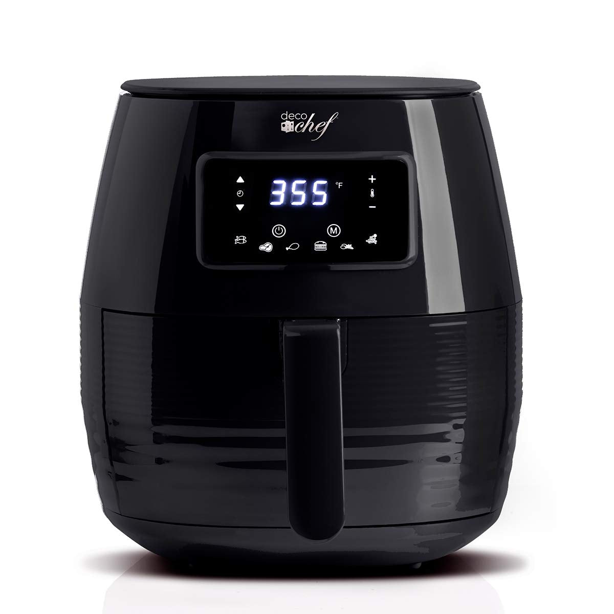 Deco Chef 5.8QT (19.3 Cup) Digital Electric Air Fryer with Accessories and Cookbook- Air Frying, Roasting, Baking, Crisping, and Reheating for Healthier and Faster Cooking (Black)
