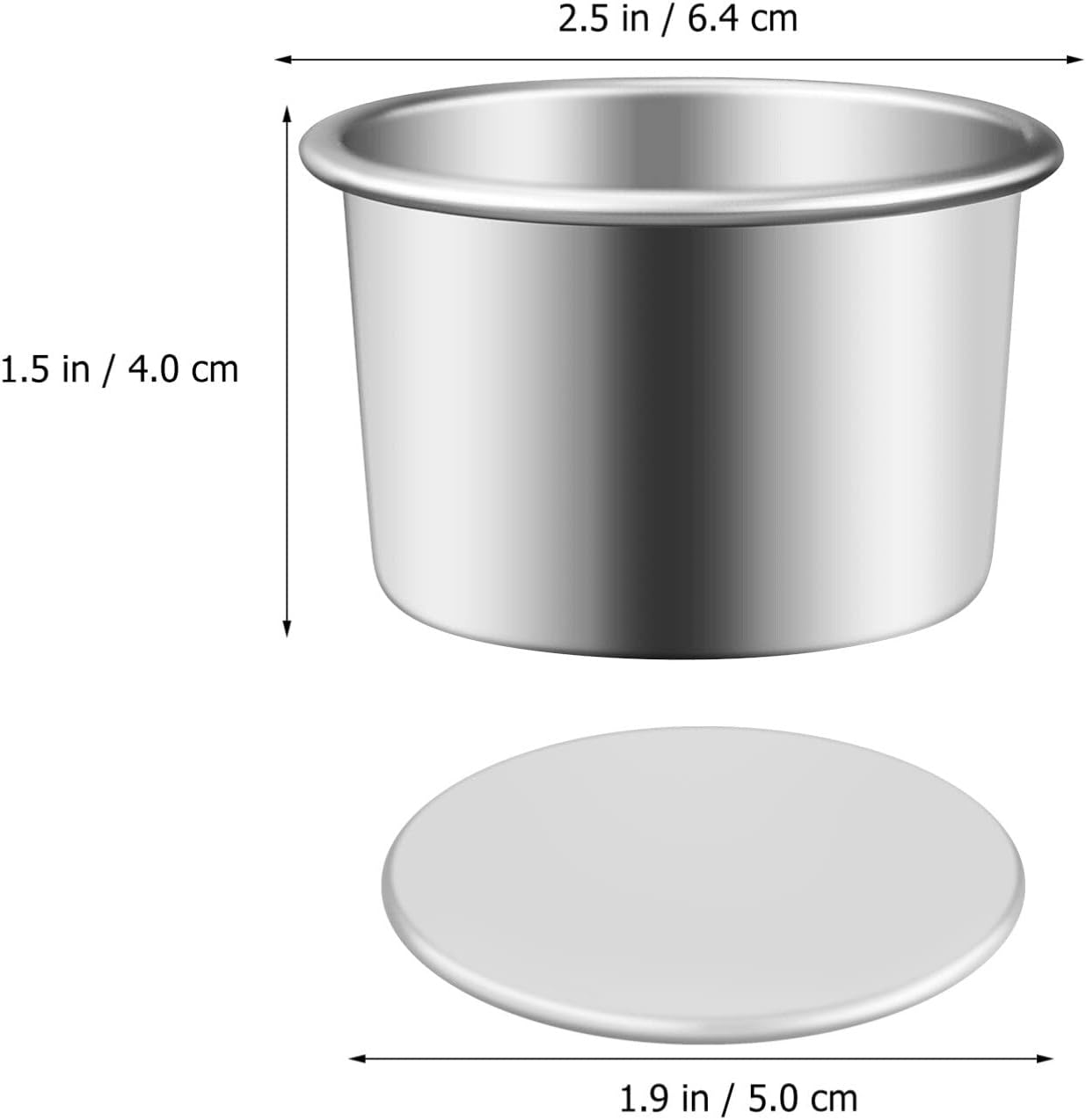 HOMSFOU 2 Inch Cake Pan Set of 4, Aluminum Alloy Round Baking Pans for Cupcakes, Brownies, Muffins