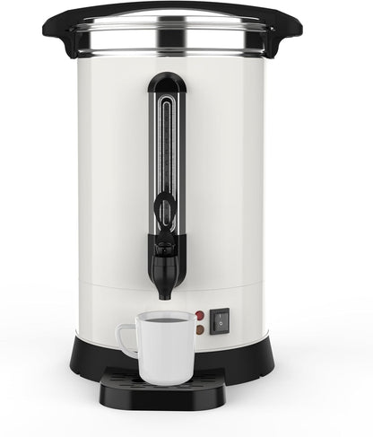 ExploreHorizon 12L/3.2Gallon Large Commercial Coffee Pot,80 Cups Coffee Urn Stainless Steel Electric Coffee Maker,Double Wall Hot Beverage & Water Dispenser Quick Brew Dispenser