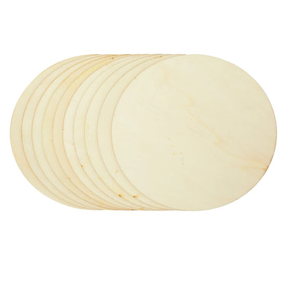 Juvale 10-Pack Wood Rounds - 8 in Diameter & 0.1 in Thick - Unfinished Wood Circles for Crafts & Engraving - DIY Coasters & Decoupage Blanks