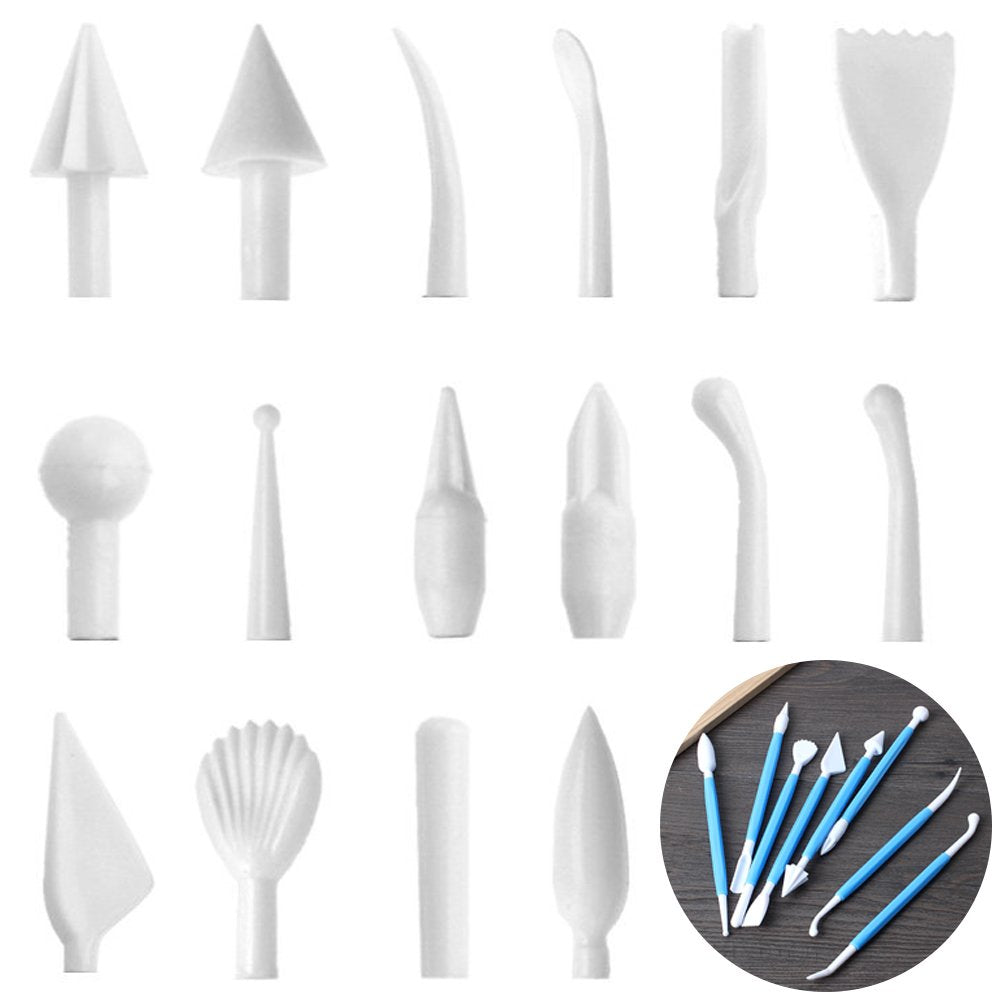 DaKuan Fabulous Cake Scraper Smoother and Fondant Kit - 6 Pcs Decorative Scrapers Polisher and 16 Pcs Modeling and Sculpting Tools