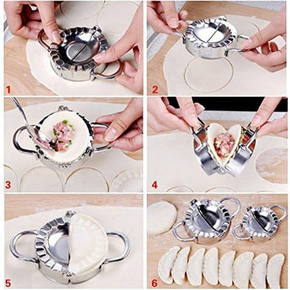 New Stainless Steel Ravioli Mould, Dumpling Maker, Pierogie Pie Crimper, 4 Inch Kitchen Gadget