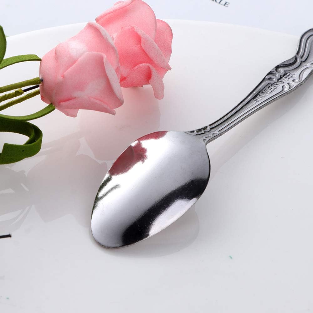 Coffee Spoons Set of 12, Mini Stainless Steel Espresso Spoons, Small Spoons for Dessert Tea Appetizer, 4.6 inch