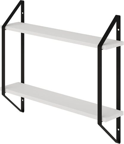 24" 2 Wallniture Ponza Floating Shelves for Living Room Decor, Bookshelf Wall Decor, Tier Bathroom Organizer & Kitchen
