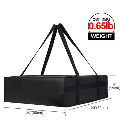 Bodaon Pizza Bags for Delivery, Insulated Pizza Delivery Bag for Delivery Drivers, 20" x 20" x 6" Pizza Warmer Bags for Carry Hot, Commercial Food Warmers for Catering, Pizza Carrier, Black