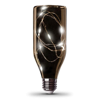 Feit Electric FY/BOT/SW/LED 1.5W Decorative Magical Glow Fairy Bottle 27K Clear LED Light Bulb, 6.07" H x 2.24" D, 2700K Soft White