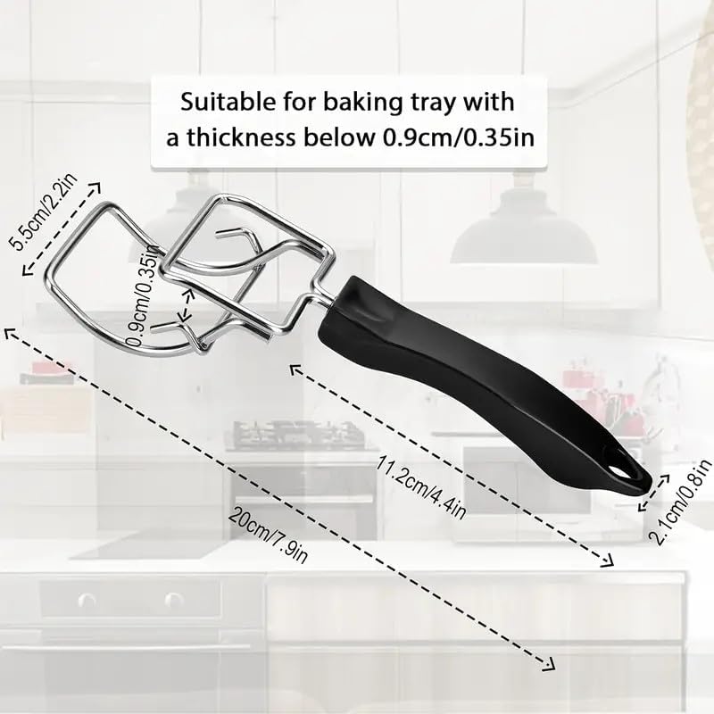 (2-PCs) Air Fryer Convection Toaster Oven Tray Extractor, Grills Clip, Scald Resistant Handle Tool, Durable Oven Tray