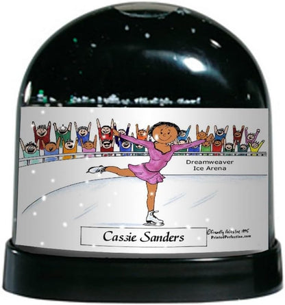 PrintedPerfection.com Personalized Ice Skater Female Snow Globe Gift