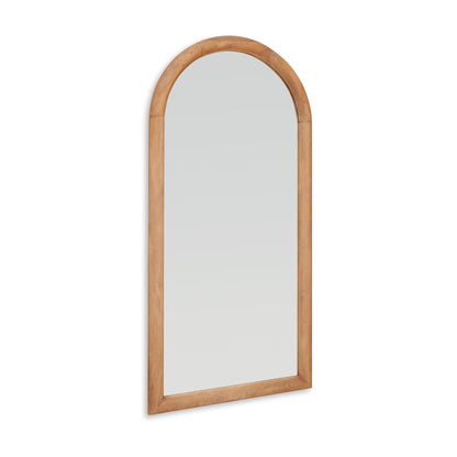 Signature Design by Ashley Dairville Casual Full Length Arched Floor Mirror with Thick Frame, Light Brown