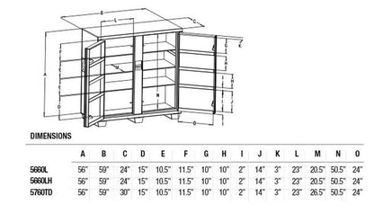 Greenlee - Cabinet (5660L), Storage (5660L), green, 56" x 60" x 24"
