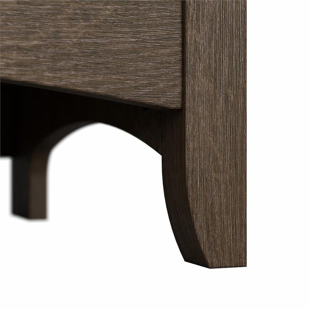 Bush Home Salinas Tall 5 Shelf Bookcase - Set of 2 in Ash Brown, Vertical Office Storage, Bookshelves for Home Workspace, Multi-Purpose Shelving Units