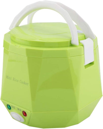 Electric Rice Cooker, Portable Food Steamer, Mini Travel Rice Cooker, 12V 100W, 1.3 L, Green