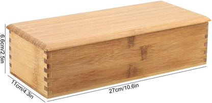 Cutlery Box with Lid, Japanese Chopsticks Box Tableware Spoon Cage, Bamboo Chopstick Spoon Storage Box for Kitchen