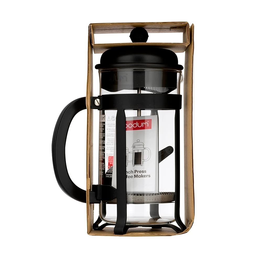 Bodum 34oz Java French Press Coffee Maker, High-Heat Borosilicate Glass, Black - Made in Portugal