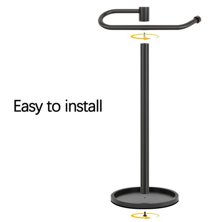 JIAPAIDUO Hand Towel Holder Stand, Matte Black Standing Towel Racks for Bathroom, Stainless Steel Free Standing Towel Rack, Towel Bar Kitchen Vanity Countertops Decor