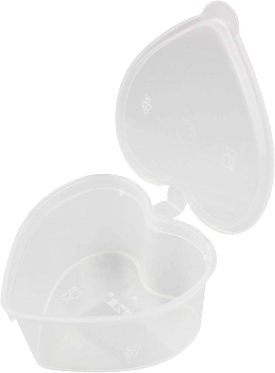 24 Pieces Heart Shaped Slime Storage Containers - 2.4 oz Transparent Small Plastic Box with Hinged Lids