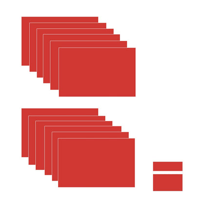 XLNT TECH 12 PCS Red/White Engraving Blank Materials Double Color Sheet 7 x 11 x .040 Inch 2-ply Plastic Sheet for Interior Signs, Badges.